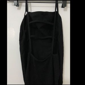 Ribbed, fitted, caged-back bodysuit